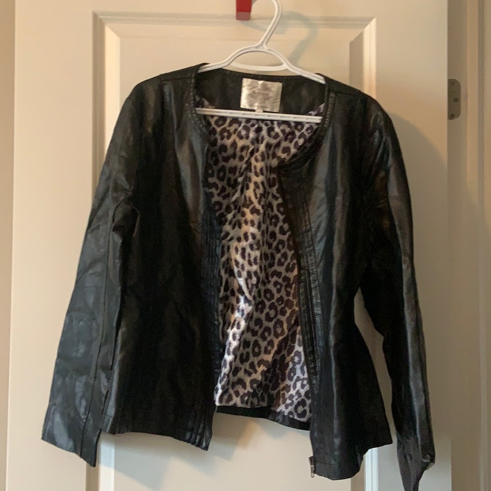 Ladies faux leather jacket
